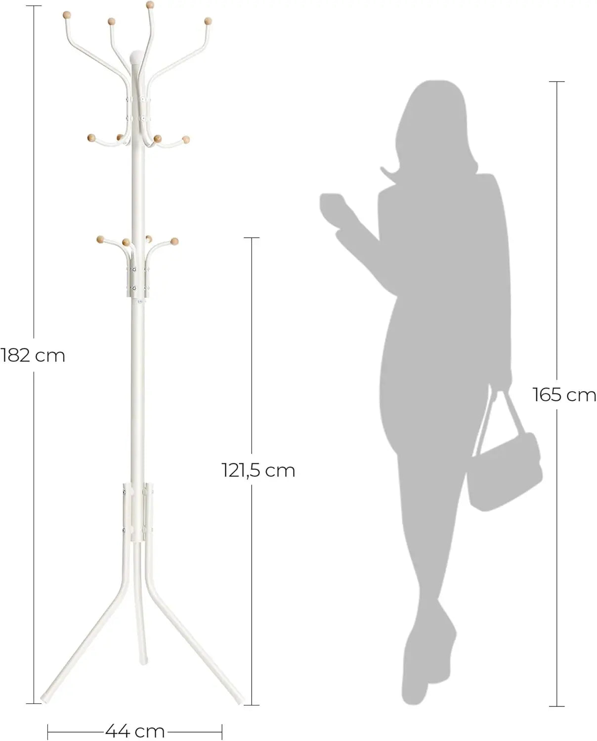 Garderobenständer stabil Metall Kleiderständer weiss von Songmics