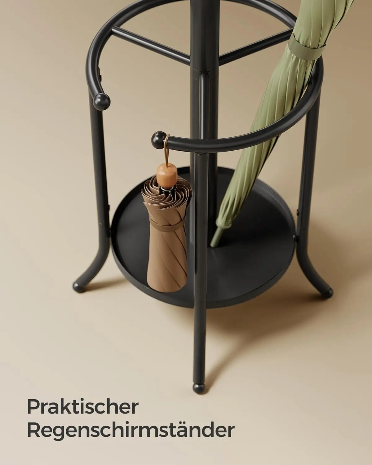 Garderobenständer mit Regenschirmhalter tintenschwarz von Songmics