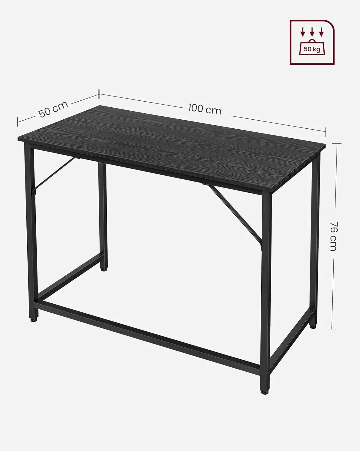 Computertisch Bürotisch 100x50x76cm Schwarz von Songmics