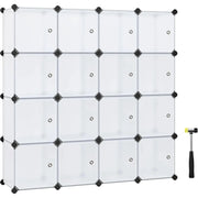 Regalsystem Steckregal Kleiderschrank Kunststoff Weiss von Songmics