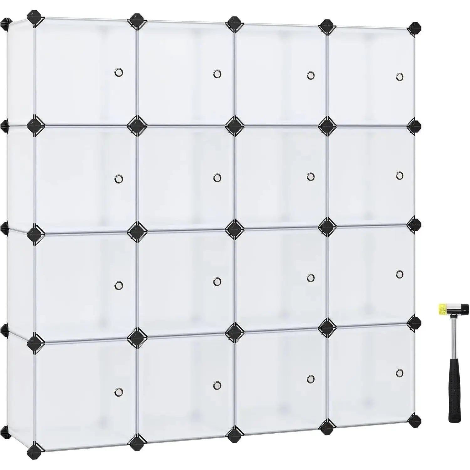 Regalsystem Steckregal Kleiderschrank Kunststoff Weiss von Songmics