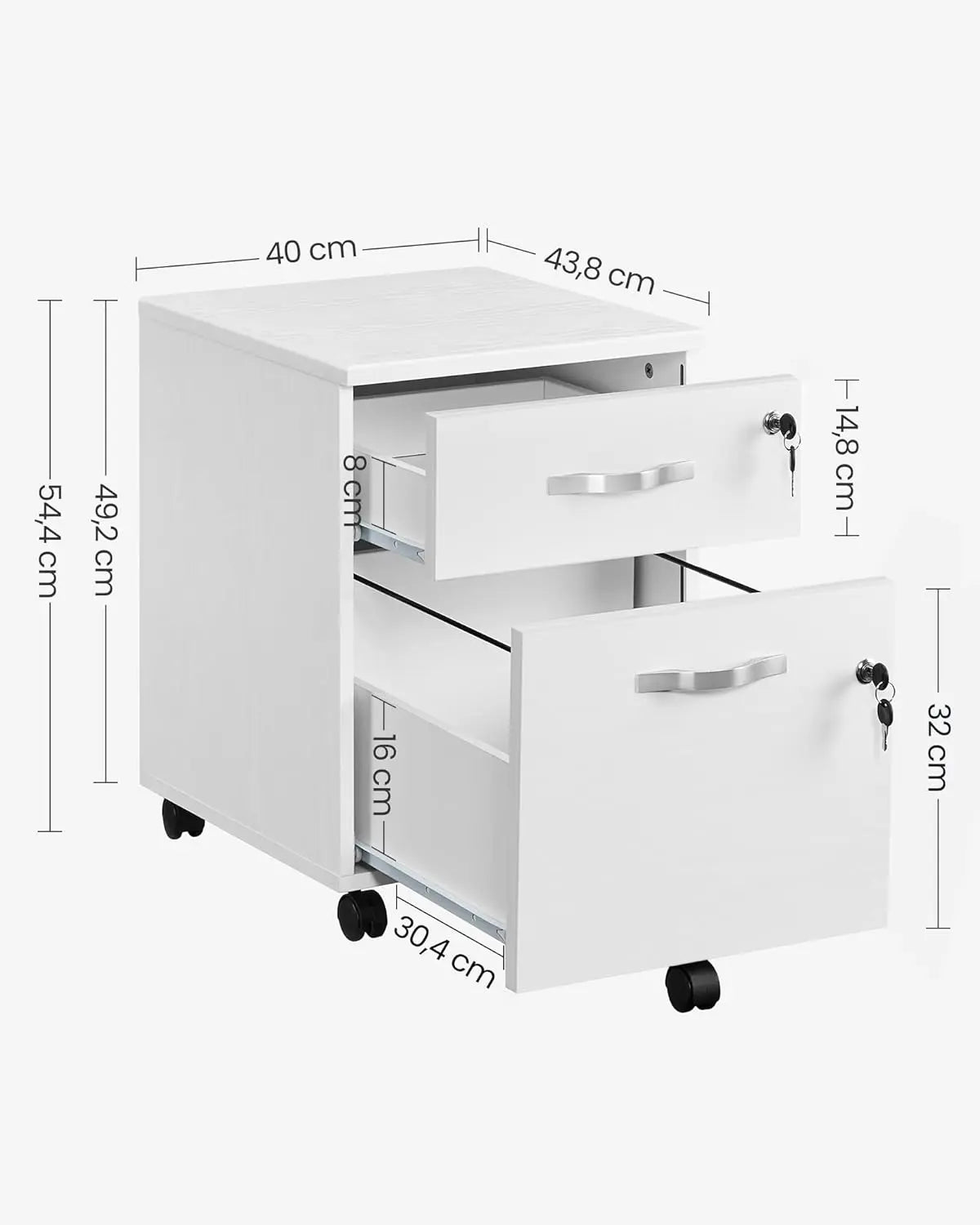Rollcontainer abschliessbar weiss Metall von guteszeug.ch
