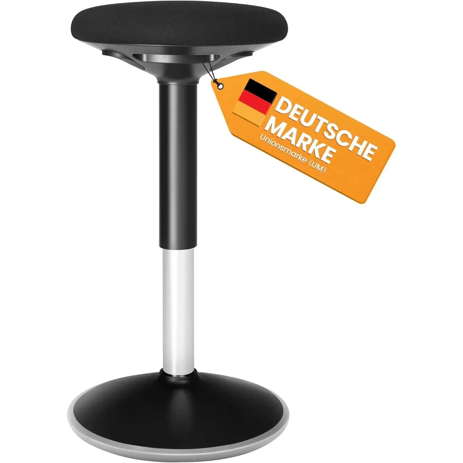 Ergonomischer Sitzhocker höhenverstellbar schwarz Stoff von Songmics