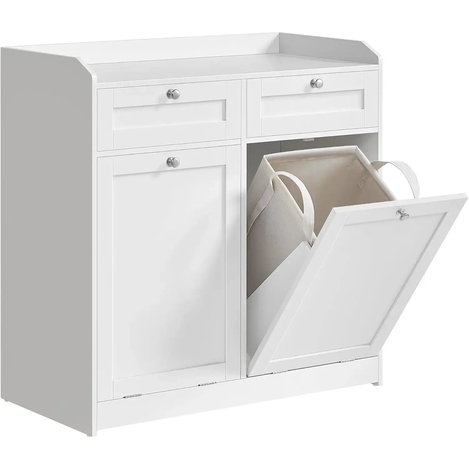 Badezimmerschrank mit Wäschekörben Weiss Holz von Songmics