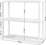Badregal Bambus 3 Ablagen Wandmontage Weiss von Songmics