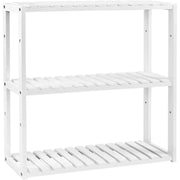 Badregal Bambus 3 Ablagen Wandmontage Weiss von Songmics