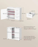 Waschbeckenunterschrank mit Schubladen wolkenweiss von Songmics