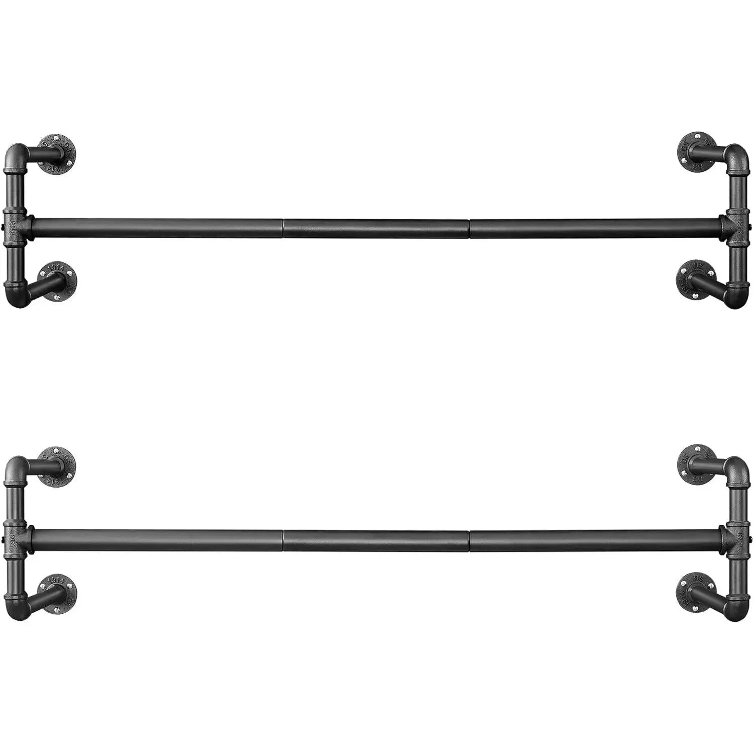 Kleiderständer Wandmontage Industrie-Design Set Schwarz von Songmics