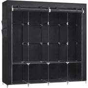 Stoffschrank 170cm schwarz 4 Hängefächer von Songmics