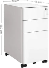 Rollcontainer Büroschrank abschliessbar Schubladen weiss von Songmics