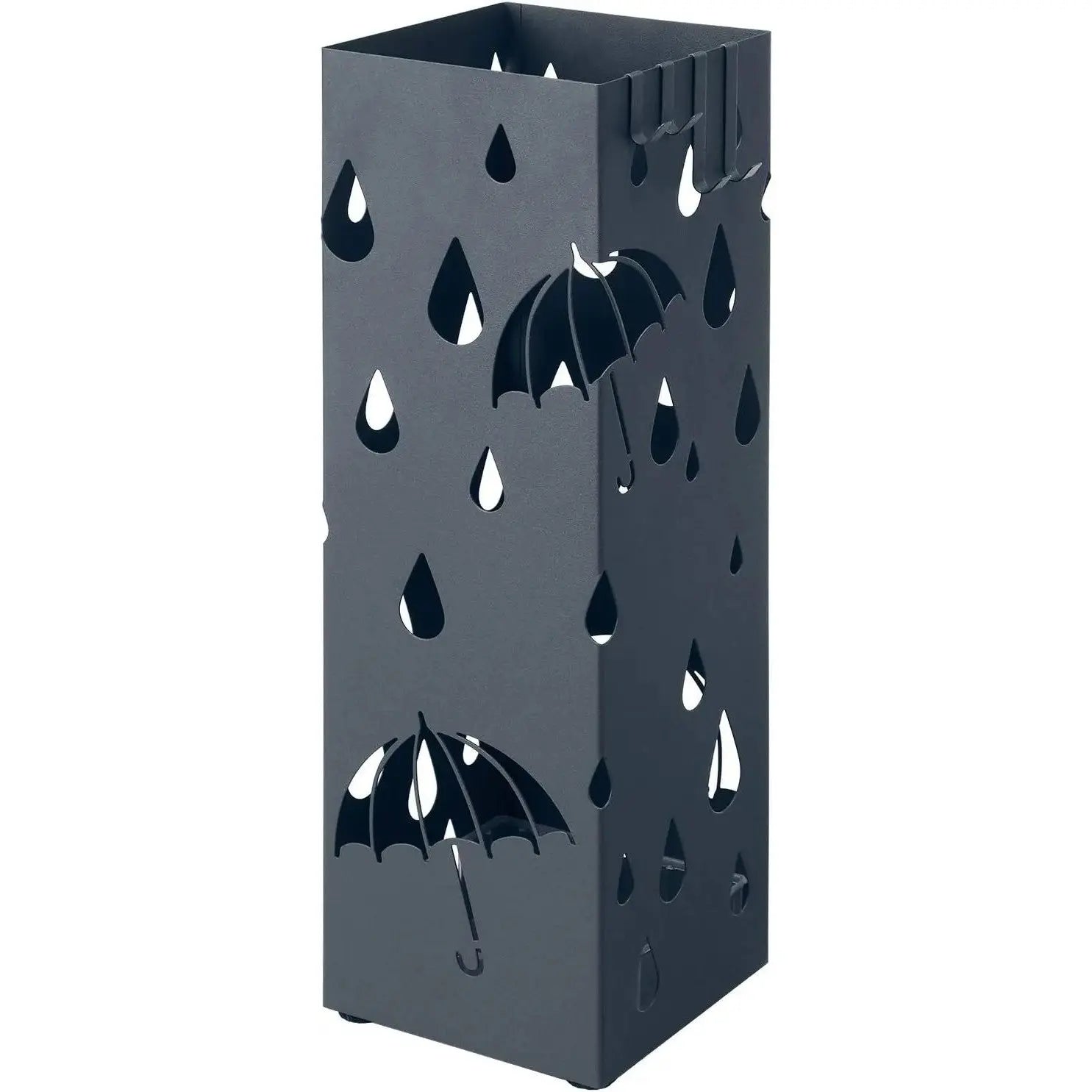 Regenschirmständer Metall quadratisch mit Haken Muster Regenschirme Anthrazit von Songmics