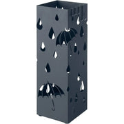 Regenschirmständer Metall quadratisch mit Haken Muster Regenschirme Anthrazit von Songmics