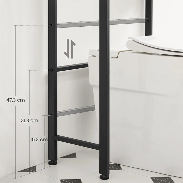 Toilettenregal 3 Ebenen Badezimmerregal Rustikal Braun von Songmics