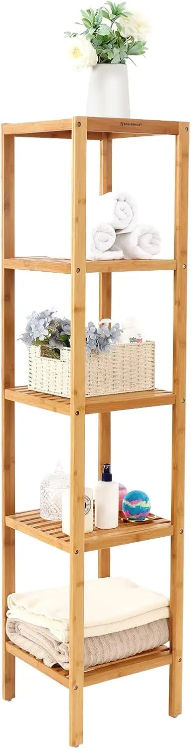 Standregal Bambus 5 Ebenen naturbeige von Songmics
