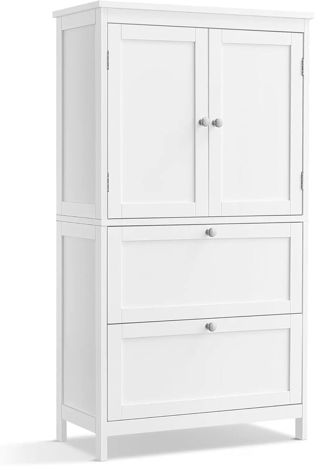 Badezimmerschrank mit Schubladen klassikweiss von Songmics