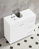 Waschbeckenunterschrank mit Schubladen wolkenweiss von Songmics