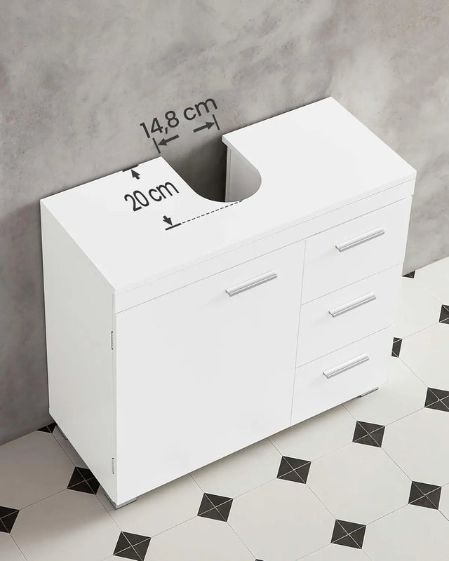 Waschbeckenunterschrank mit Schubladen wolkenweiss von Songmics
