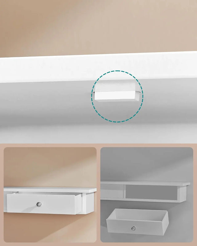 Wandregal mit Schubladen, modern, weiss von Songmics