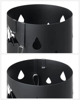 Regenschirmständer Metall Rund Muster Regenschirme Schwarz von Songmics