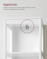 Badezimmerschrank freistehend mit Schubladen weiss von Songmics