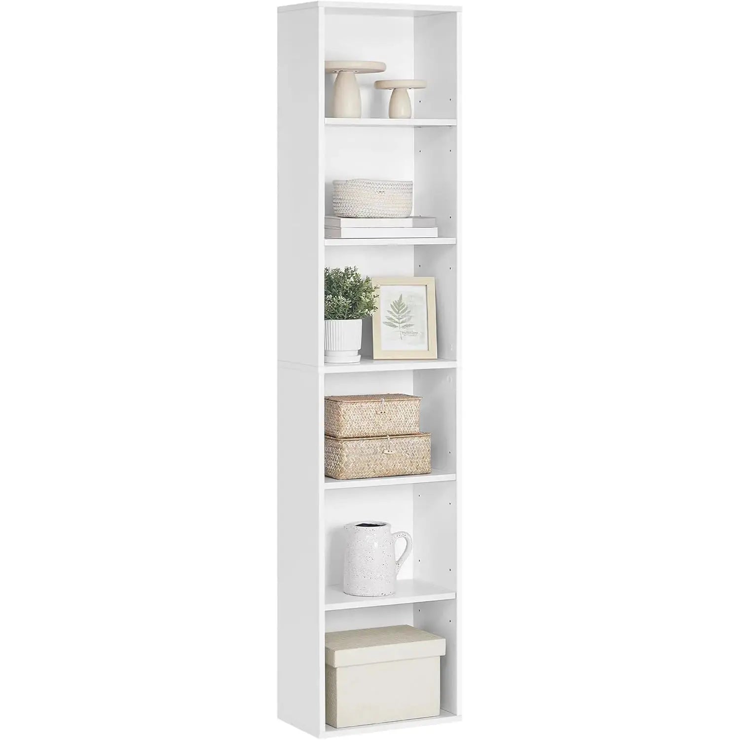 Bücherregal 6-stöckig Offenes Standregal Wolkenweiss, 24 x 40 x 178,5 cm von Songmics