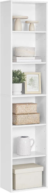 Bücherregal 6-stöckig Offenes Standregal Wolkenweiss, 24 x 40 x 178,5 cm von Songmics