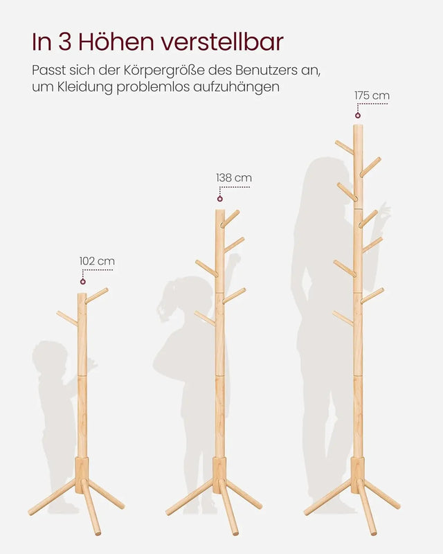 Garderobenständer Massivholz Baumform Naturfarben von Songmics