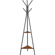 Garderobenständer Industrie-Design mit Ablagen vintagebraun-schwarz von Songmics