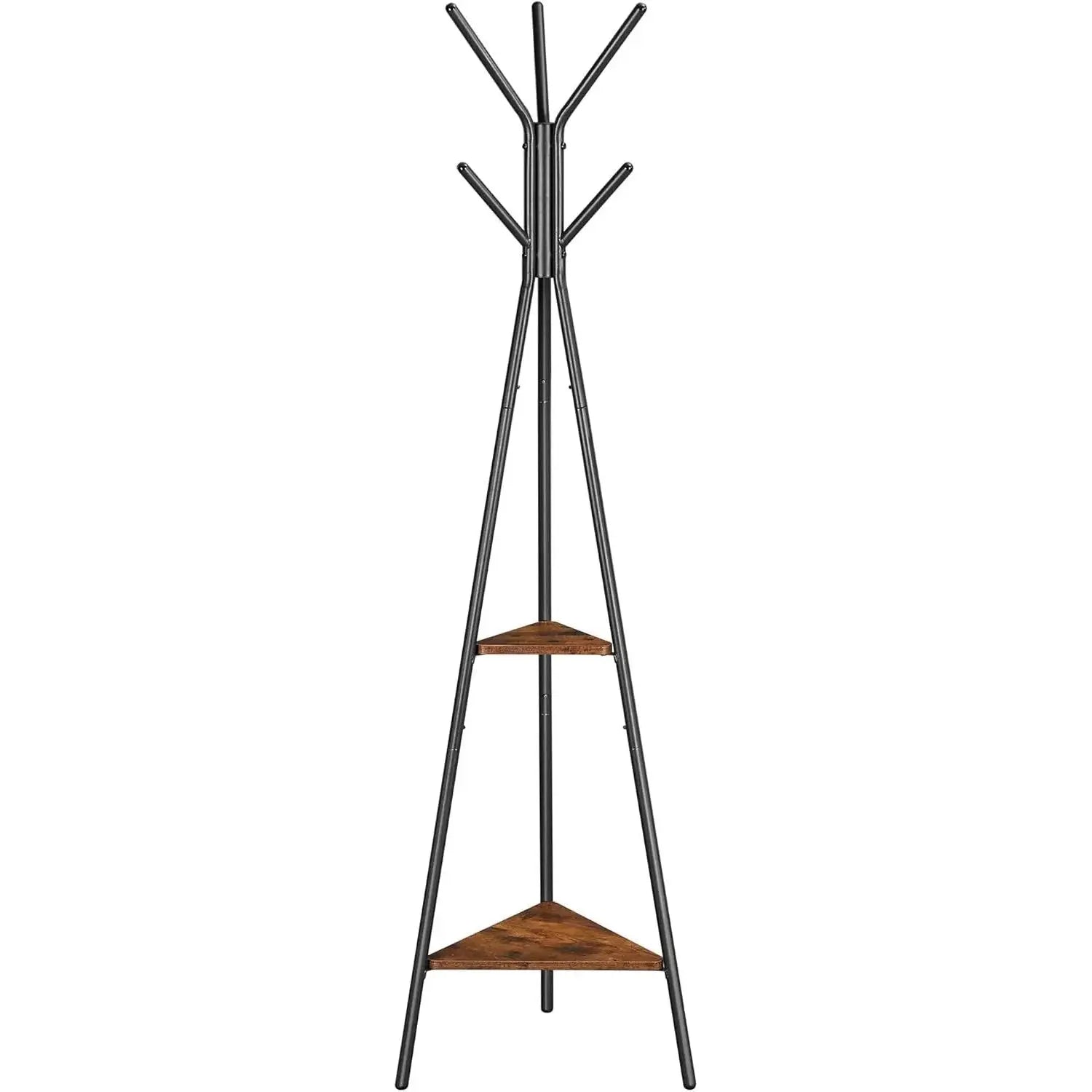 Garderobenständer Industrie-Design mit Ablagen vintagebraun-schwarz von Songmics