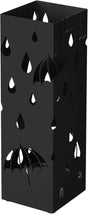 Regenschirmständer Metall quadratisch mit Haken Muster Regenschirme Schwarz von Songmics