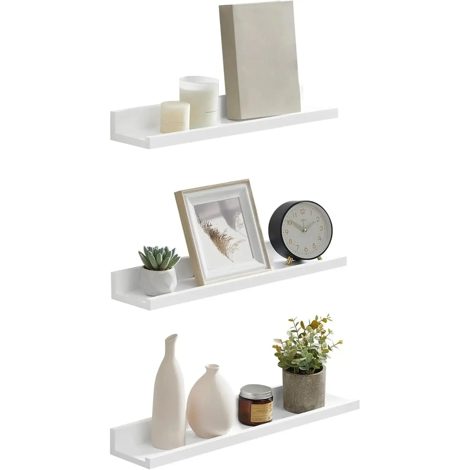 Wandregal Set für Wohnzimmer mattweiss von Songmics