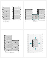 Schuhregal Steckregal DIY-Regal mit Tür Schwarz von Songmics