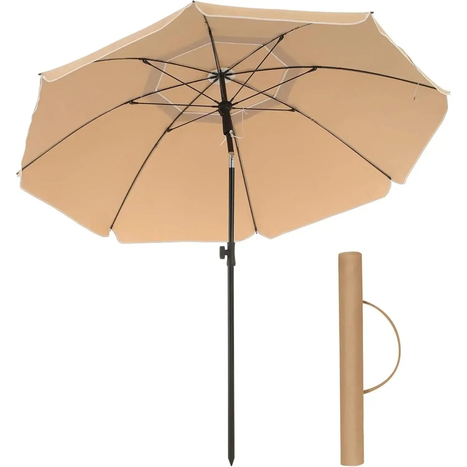Sonnenschirm 160cm UPF50+ Taupe Polyester von Songmics