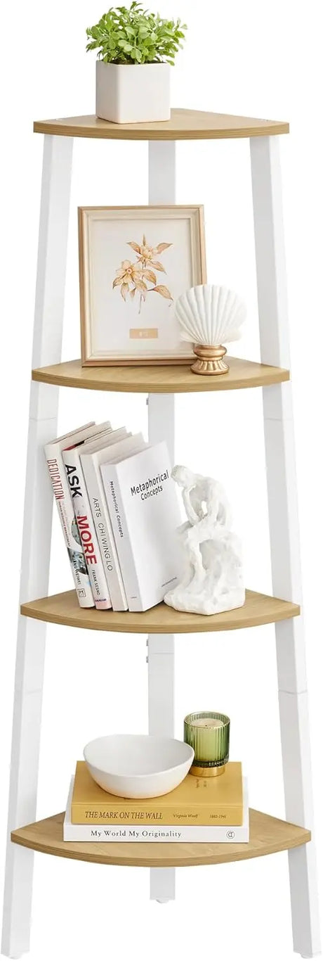 Eckregal Industrial-Design mit Stahlrahmen Natureichenfarben von Songmics