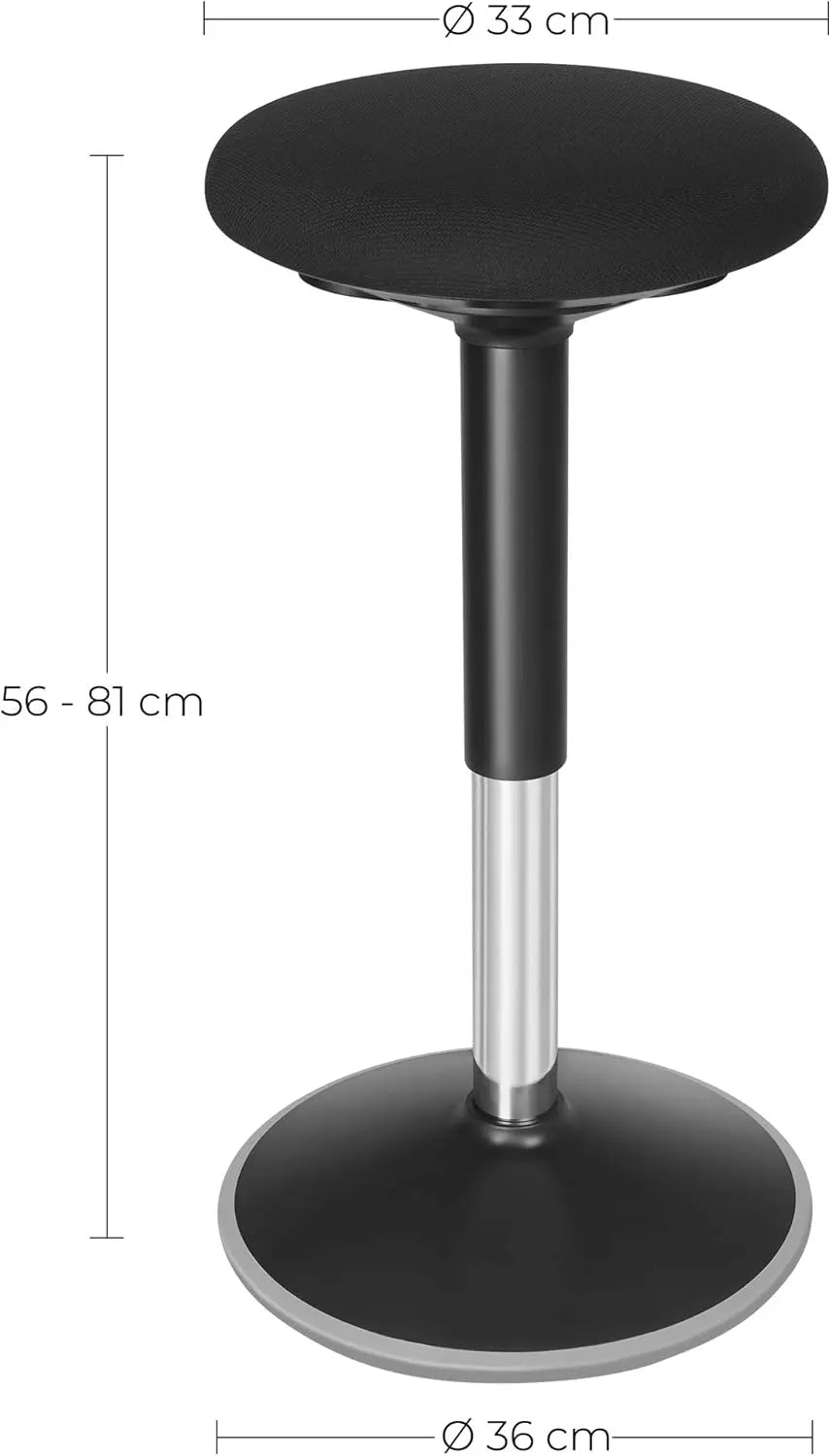 Ergonomischer Sitzhocker höhenverstellbar schwarz Stoff von Songmics