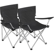 Campingstuhl 2er-Set klappbar schwarz Stahl von Songmics