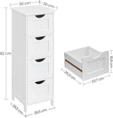 Badezimmerschrank mit Schubladen modern weiss von Songmics