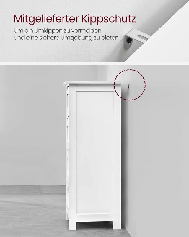 Badezimmerschrank mit Schubladen modern weiss von Songmics