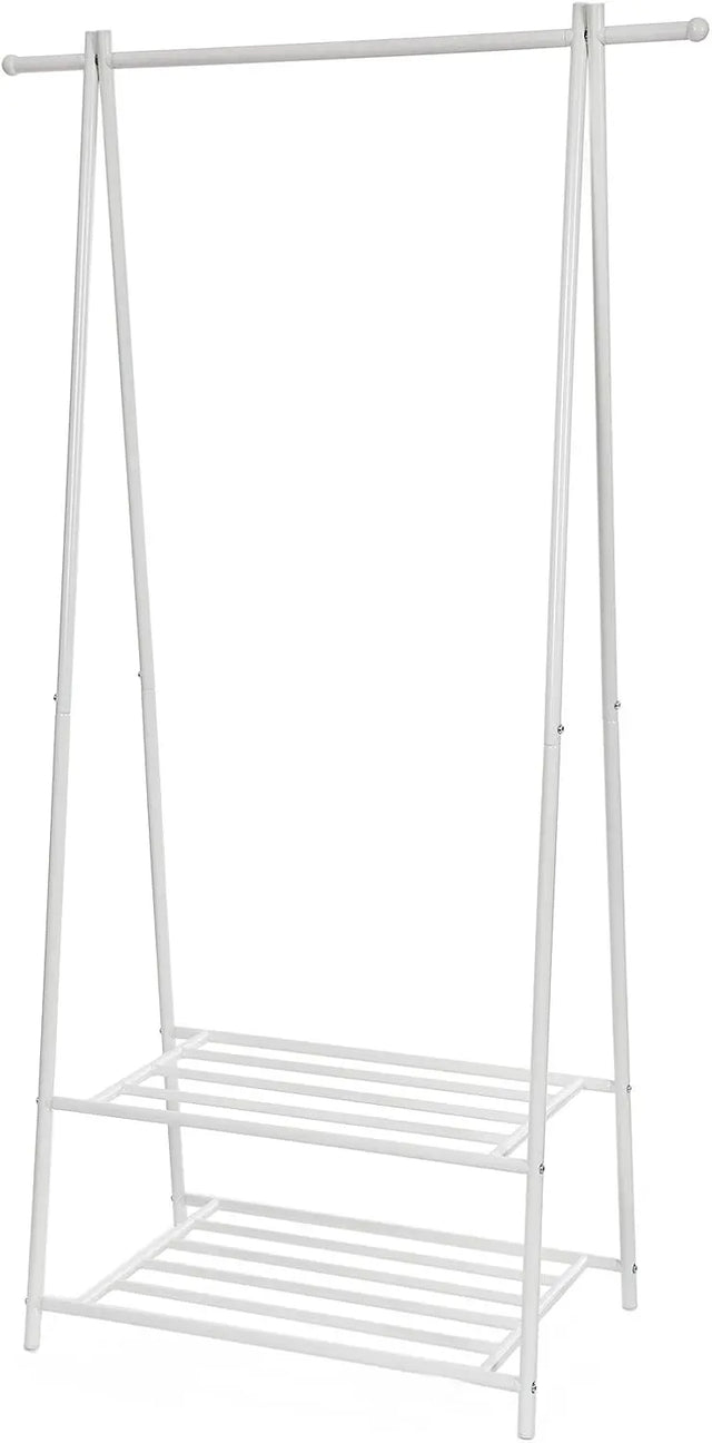 Kleiderständer mit Ablagen Metallgestell Cremeweiss von Songmics