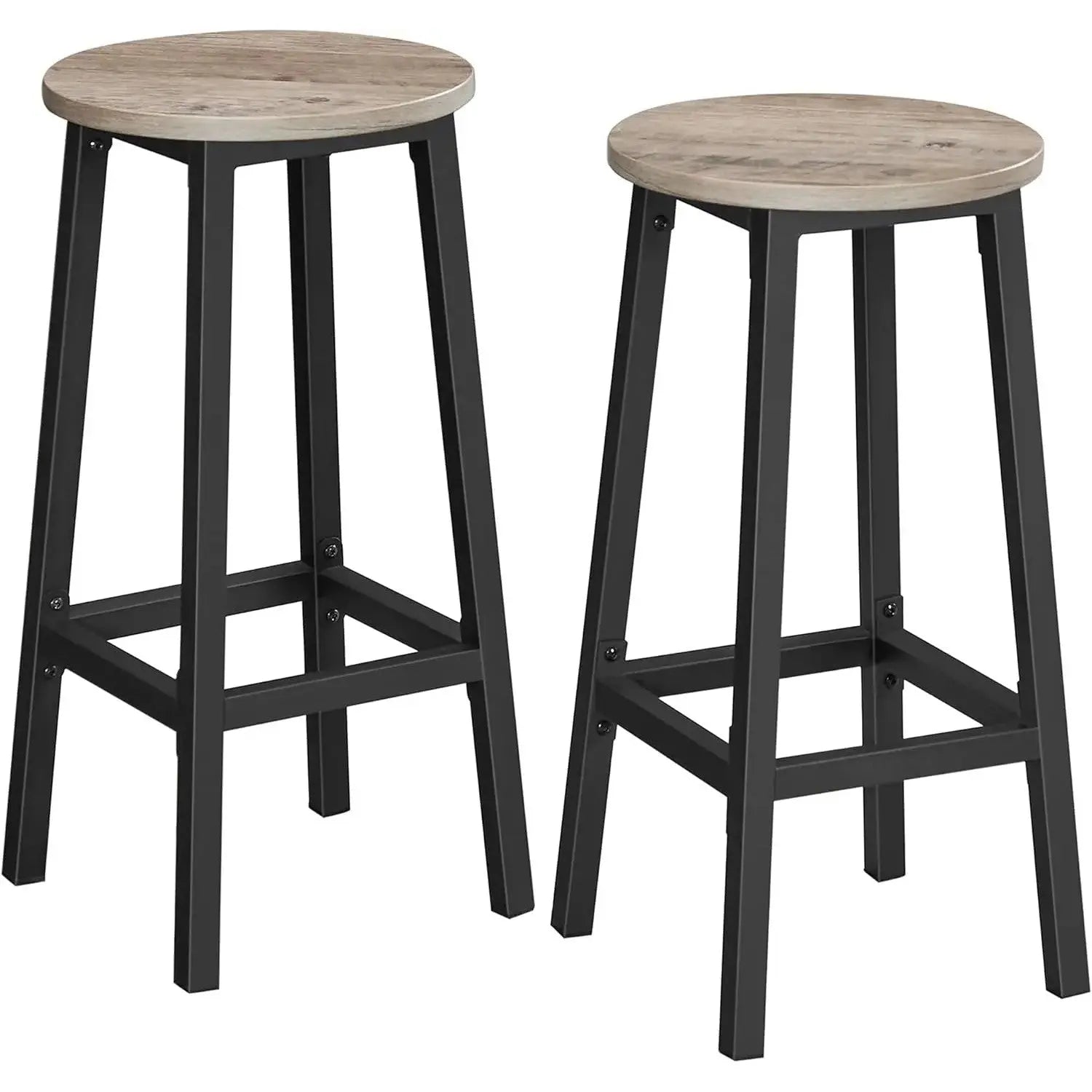 Barhocker 2er-Set greige-schwarz Metall von Songmics