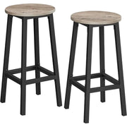 Barhocker 2er-Set greige-schwarz Metall von Songmics