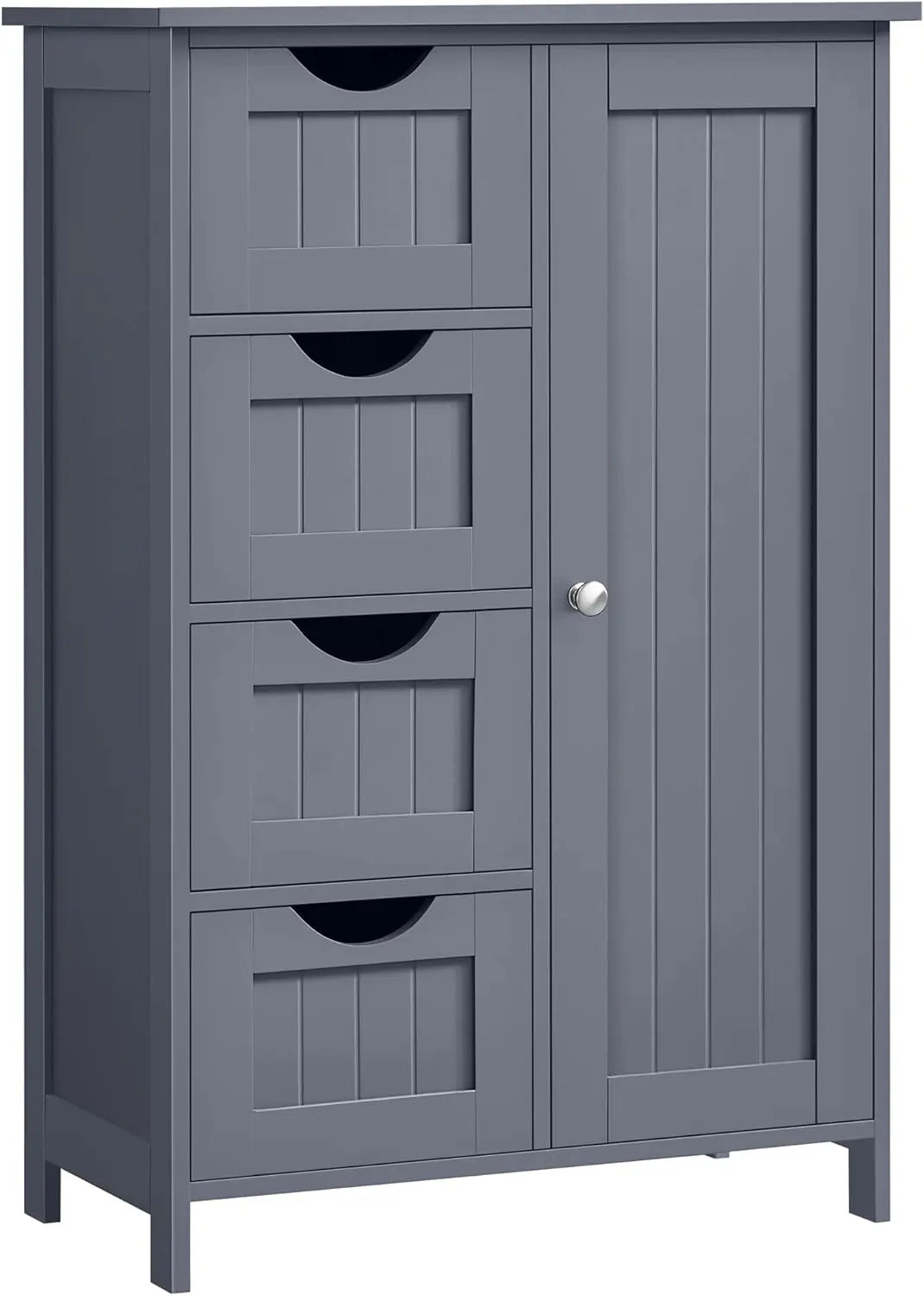 Badezimmerschrank mit Schubladen und Tür Grau von Songmics
