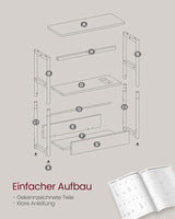Beistelltisch mit Ladefunktion Greige-Schwarz von Songmics
