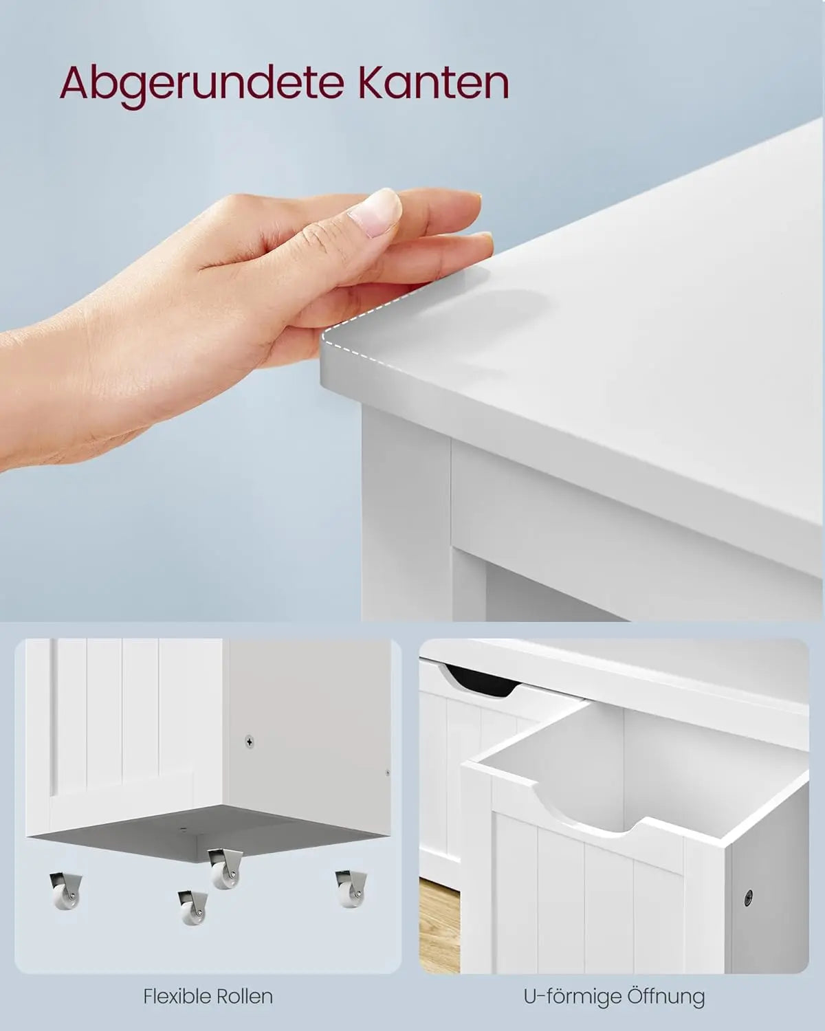 Spielzeugschrank mit Rollen weiß Holz von guteszeug.ch