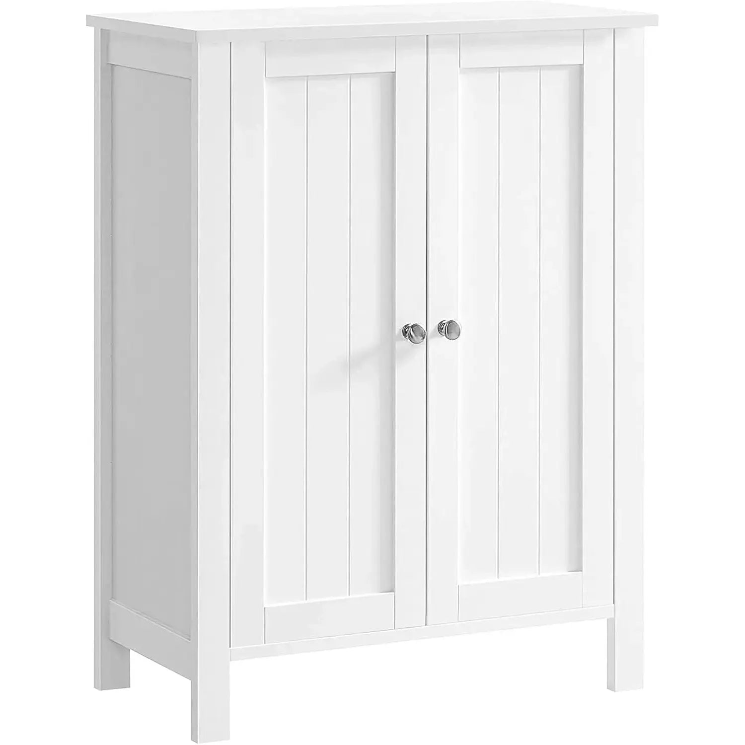 Badezimmerschrank Freistehend Verstellbare Regale Weiss von Songmics