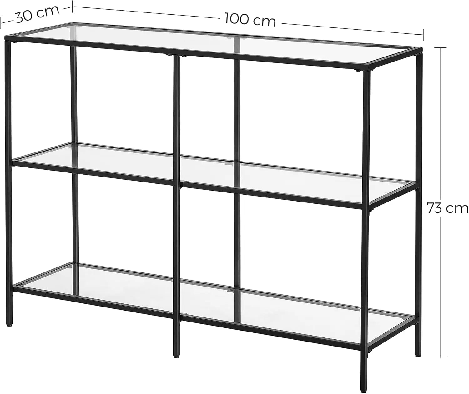 Konsolentisch Modern Glas Metallrahmen Schwarz von Songmics