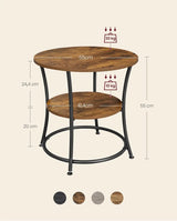 Beistelltisch Industrie-Design mit Ablagen vintagebraun von Songmics