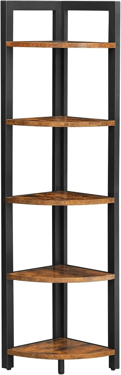 Eckregal mit 5 Ablagen Vintagbraun von Songmics