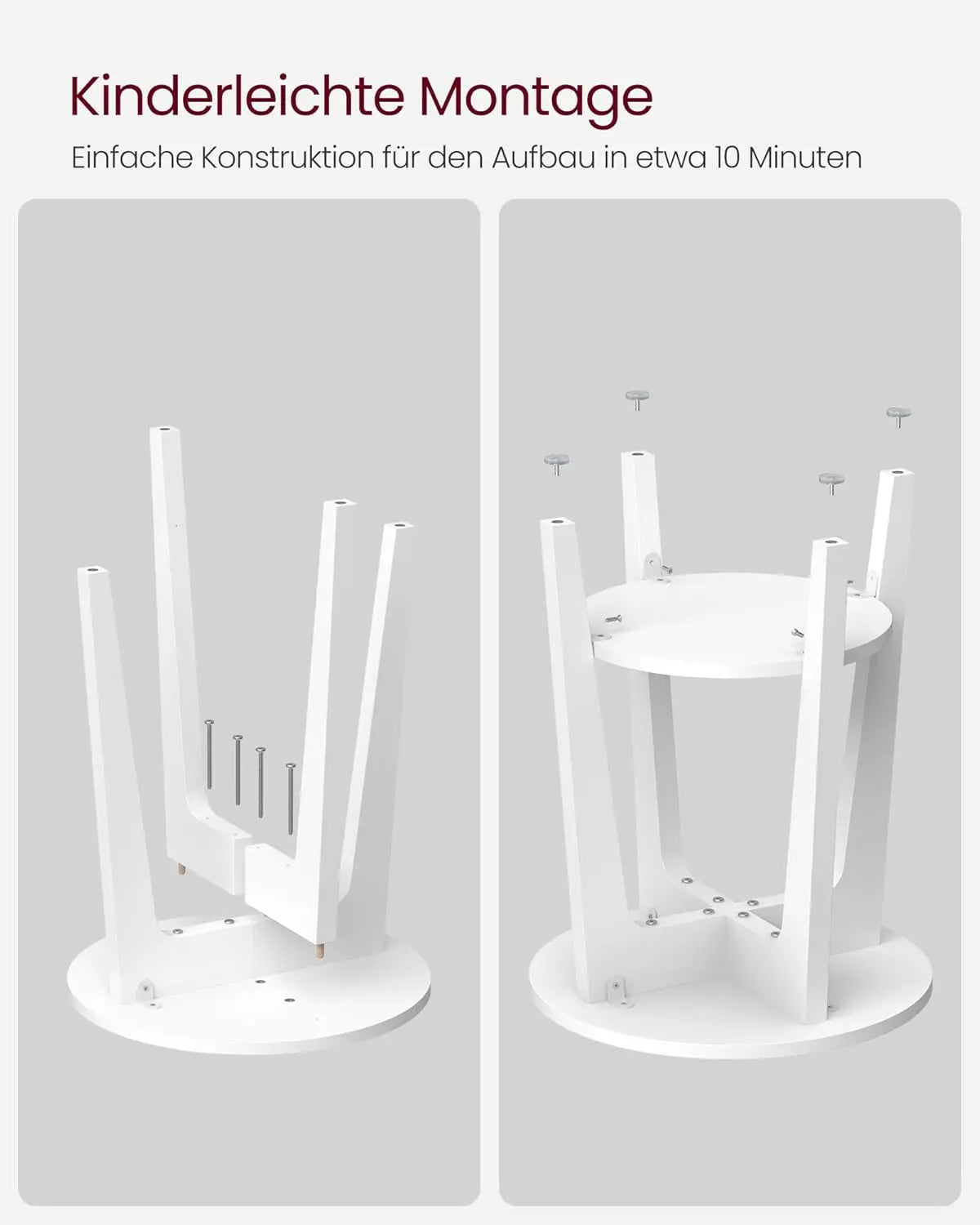 Beistelltisch moderner Stil mit Ablage Weiss von Songmics