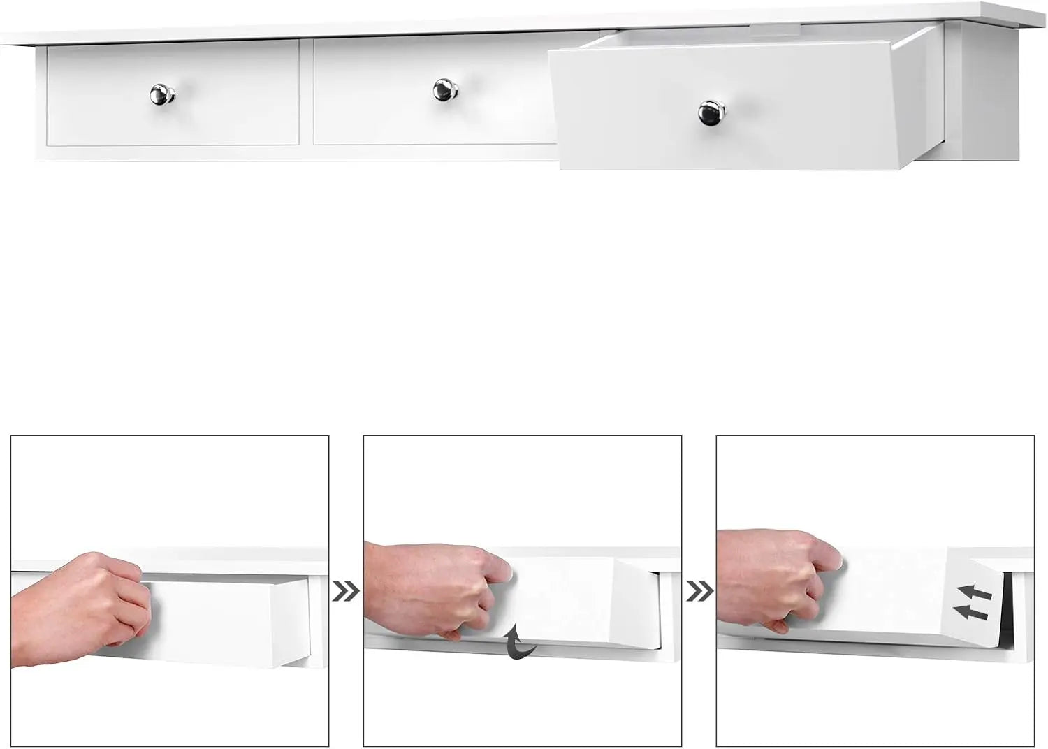 Wandregal mit Schubladen modern platzsparend weiss von Songmics